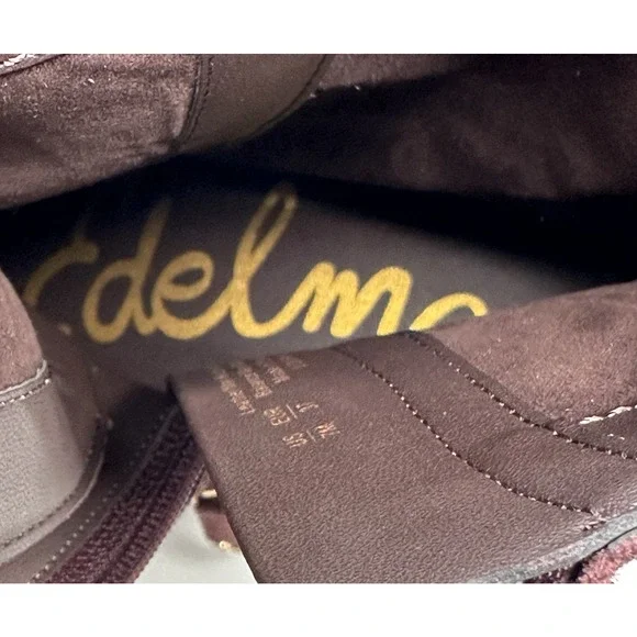 Sam Edelman Lovrin Platform Combat Boots Spiced Pecan Suede Women's 7M Zip New - Picture 9 of 11